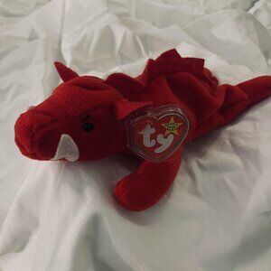 Vintage Ty Beanie Baby Grunt Red Razorback Boar‎ 1995 PVC Pellets Plush Toy Tags